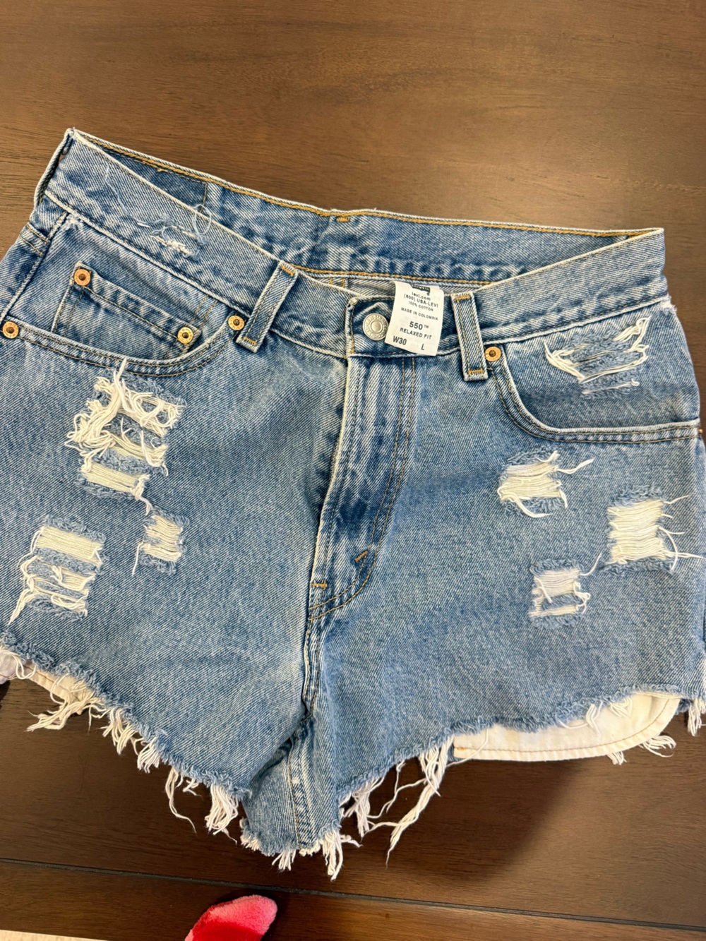 LEVI custom High-Rise Distressed Denim Women’s Shorts - Light Blue